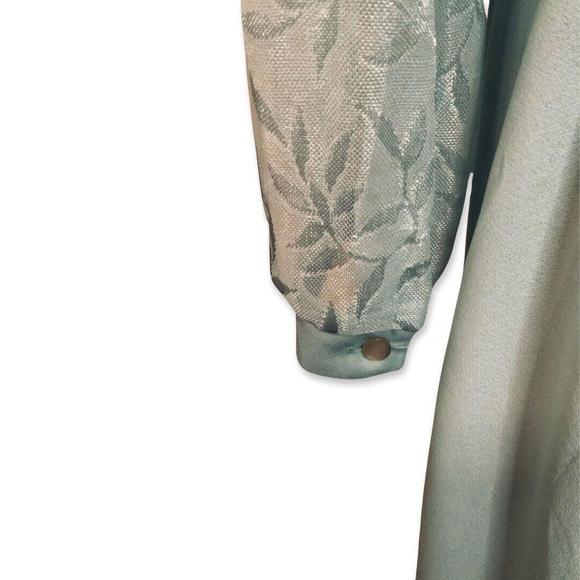 Vintage Anthony Richards Scoop Neck Floor Dress Long Sleeve Floral Women 16 Blue - Picture 7 of 9